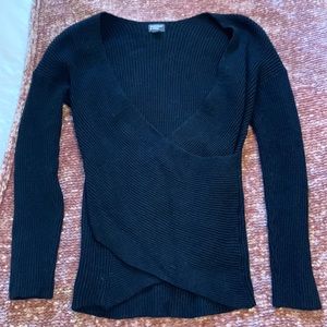 Black Wrap Sweater